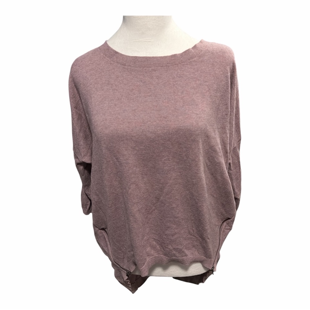 Express Heathered Lavender Knit high/low relaxed Top
